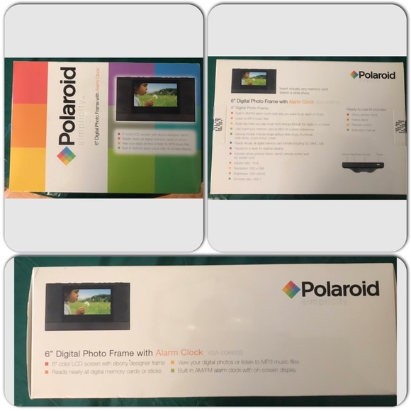 Polaroid 6" Digital Photo Frame With Alarm Clock - Picture 1 of 2